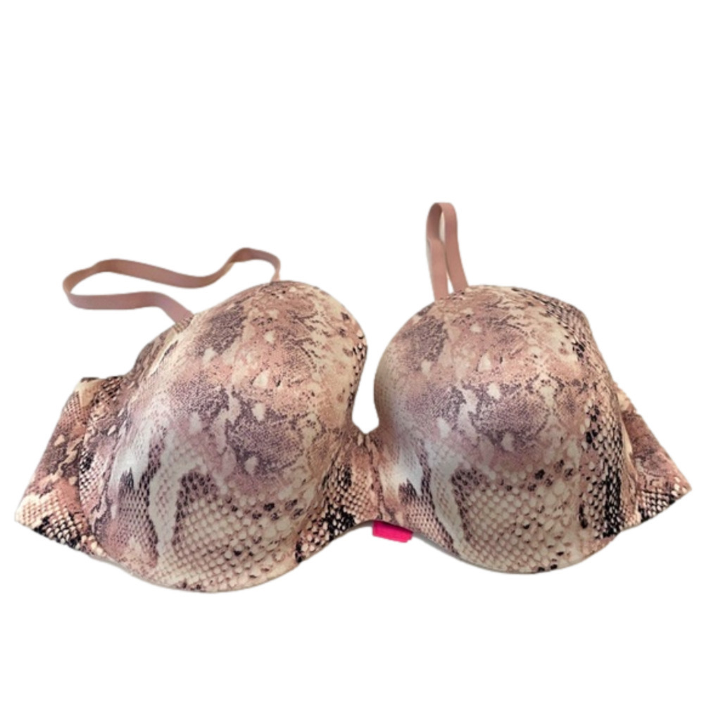 LA SENZA Blush Pink SnakeSkin Print Lightly Lined Pigeonnant Bra. Size 38DD
